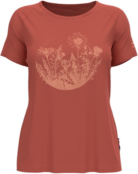 ODLO T-shirt s/s crew neck CONCORD burnt sienna - flower graphic